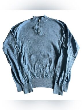 Peter Millar Sweater Men Large Light Blue Cashmere Blend Quarter Zip Pullover